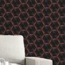 Papel de Parede 3d Auto Adesivo Geométrico Hexagono Luz Led Vermelha Decorativa Quarto Sala 3m - 1