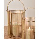 Ver imagem 3 de Conjunto Lanternas de Chão em Bambu com Porta Vela Mart 18561