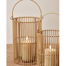 Conjunto Lanternas de Chão em Bambu com Porta Vela Mart 18561 - 3