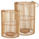 Ver imagem 1 de Conjunto Lanternas de Chão em Bambu com Porta Vela Mart 18561