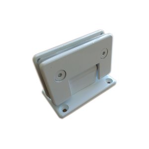 1012 - Dobradiça Central para União Vidro Alvenaria para Porta Blindex - Branco
