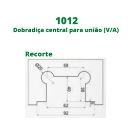 1012 - Dobradiça Central para União Vidro Alvenaria para Porta Blindex - Branco - 4