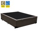 Ver imagem 2 de Cama Box Baú Casal Sintético Marrom Emth 138x188x40