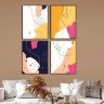 Kit com 4 Quadros Arte Abstrata em Lona 40x60cm - 1
