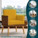 Ver imagem 4 de Poltrona Decorativa para Sala Recepção Consultório Escritório Assento Confortável Lis Suede e Corino