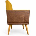 Ver mais imagens de Poltrona Decorativa para Sala Recepção Consultório Escritório Assento Confortável Lis Suede e Corino