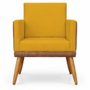 Ver imagem 6 de Poltrona Decorativa para Sala Recepção Consultório Escritório Assento Confortável Lis Suede e Corino