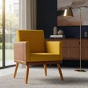 Ver imagem 1 de Poltrona Decorativa para Sala Recepção Consultório Escritório Assento Confortável Lis Suede e Corino