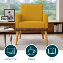 Ver imagem 3 de Poltrona Decorativa para Sala Recepção Consultório Escritório Assento Confortável Lis Suede e Corino