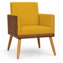 Ver imagem 7 de Poltrona Decorativa para Sala Recepção Consultório Escritório Assento Confortável Lis Suede e Corino