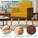 Ver imagem 2 de Poltrona Decorativa para Sala Recepção Consultório Escritório Assento Confortável Lis Suede e Corino