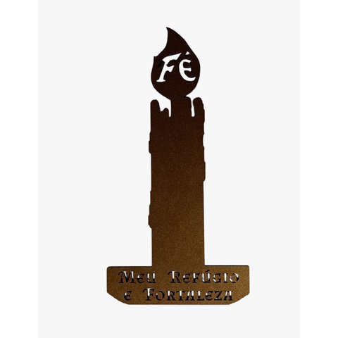 Minha Fé - Vela Decorativa:marrom