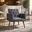 Ver imagem 2 de Poltrona Decorativa Capitonê Confortável para Recepção Cinza-escuro