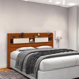 Cabeceira com Prateleiras Dubai Casal Cinamomo e Off - 1