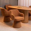 Ver imagem 2 de Cadeira de Jantar Jade Giratória Poliéster Aveludado Terracota - Nexta Casa