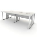 Ver imagem 4 de Plataforma de Trabalho 4 Lugares Cinza 2,40m Pés Metal F5 Cor:cinza