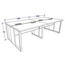 Ver imagem 3 de Plataforma de Trabalho 4 Lugares Cinza 2,40m Pés Metal F5 Cor:cinza