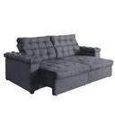 Ver imagem 1 de Sofá New Austrália 3 metros Retratil e Reclinavel Suede Cinza – Sofá na Web