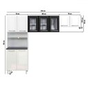 Ver imagem 3 de Cozinha Compacta em Aço Topázio 9 Portas com Vidro Branco Preto - Telasul