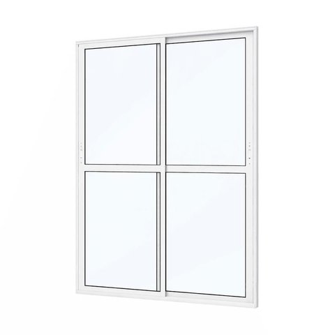 Porta de Correr Alumínio Branco Sacada 02 Folhas Maxx - 210x120 - Direita