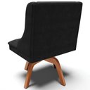 Ver mais imagens de Poltrona Decorativa Base Giratória de Madeira Firenze Suede Preto/Natural - Gran Belo