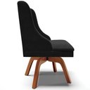 Ver imagem 6 de Poltrona Decorativa Base Giratória de Madeira Firenze Suede Preto/Natural - Gran Belo