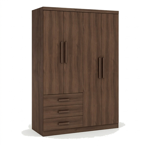 Guarda Roupa Casal Master 4 Portas 3 Gavetas Café Formimóveis