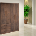 Ver imagem 2 de Guarda Roupa Casal Master 4 Portas 3 Gavetas Café Formimóveis