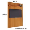 Ver imagem 3 de Painel para Tv até 55 Polegadas 1,39x2,40m Ripado com Prateleira Arbo Cedro Edn