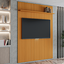 Ver imagem 2 de Painel para Tv até 55 Polegadas 1,39x2,40m Ripado com Prateleira Arbo Cedro Edn