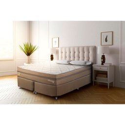 Cama Box Queen 158x198x58cm Molas Ensacadas Toronto Montreal Bege/Dourado - 4