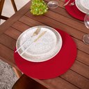 Ver imagem 2 de Sousplat Capa e Base Mdf Basic Liso 35cm Diâmetro Tecido Oxford 100% Poliéster - Vermelho