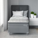 Ver imagem 2 de Cama Box Solteiro D40 Classic C Pillow 88x188x50cm Branco/Cinza Montreal