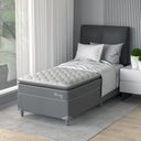 Ver imagem 1 de Cama Box Solteiro D40 Classic C Pillow 88x188x50cm Branco/Cinza Montreal