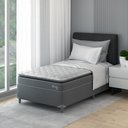 Ver imagem 1 de Cama Box Solteirão D40 Classic C Pillow 108x198x50cm Branco/Cinza Montreal