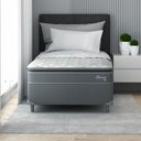 Ver imagem 2 de Cama Box Solteirão D40 Classic C Pillow 108x198x50cm Branco/Cinza Montreal