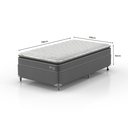 Ver imagem 4 de Cama Box Solteirão D40 Classic C Pillow 108x198x50cm Branco/Cinza Montreal