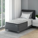 Ver imagem 1 de Cama Box Solteirão D40 Classic C Pillow 108x198x50cm Branco/Cinza Montreal