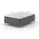 Ver imagem 3 de Cama Box Casal 138x188x54cm D40 Classic C Pillow Branco/Cinza Montreal