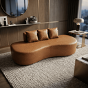 Ver mais imagens de Sofá Tóquio Puff Orgânico Corino 200cm com 3 Almofadas Design Curvo Luxo para Sala e Recepção:Carame