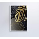 Ver imagem 3 de Quadro Folhas Douradas 3 40x60 Cm Vidro Impresso