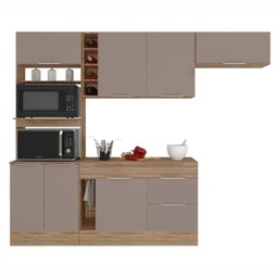 Cozinha Compacta 7 Portas 2 Gavetas com Balcão Tampo Ferrara da Poliman Móveis - 2