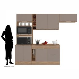 Cozinha Compacta 7 Portas 2 Gavetas com Balcão Tampo Ferrara da Poliman Móveis - 4 Cozinha Compacta 7 Portas 2 Gavetas com Balcão Tampo Ferrara da Poliman Móveis - 4