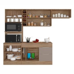 Cozinha Compacta 7 Portas 2 Gavetas com Balcão Tampo Ferrara da Poliman Móveis - 5 Cozinha Compacta 7 Portas 2 Gavetas com Balcão Tampo Ferrara da Poliman Móveis - 5