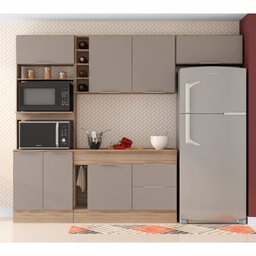 Cozinha Compacta 7 Portas 2 Gavetas com Balcão Tampo Ferrara da Poliman Móveis - 1