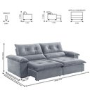 Ver imagem 3 de Sofá Retrátil e Reclinável Atenas 1,80m 02 Lugares Mola Ensacada TXR