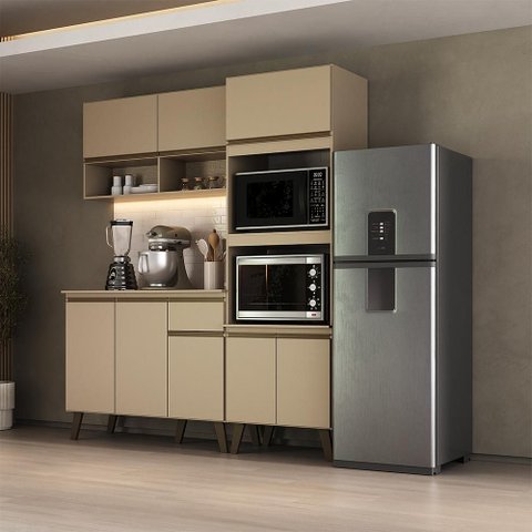 Armário de Cozinha Compacta Atlanta Skyline Carraro Amêndoa