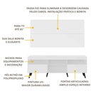 Ver imagem 4 de Rack Retrô com Painel para TV até 65" Multimóveis Flórida FG3133 Branco/Preto