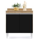 Ver imagem 7 de Balcão Gabinete 80cm 2 Portas Hawai Castanho/Preto - Lumil Móveis
