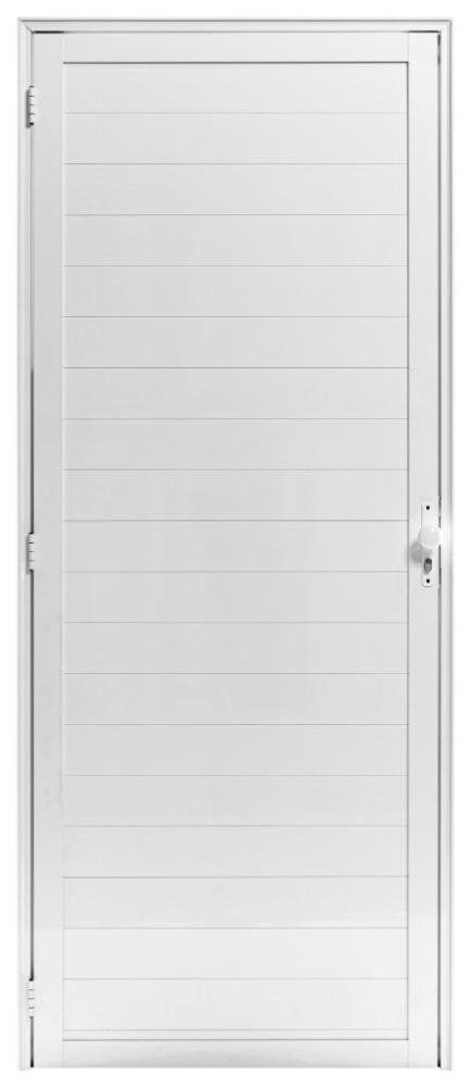 Porta De Alumínio Lambril c/fechadura branco Esquerda 210x70 - 1